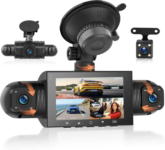 Kankeirr 360 Degree 4 Channel Dash Cam Front Rear Night Vision Recording
