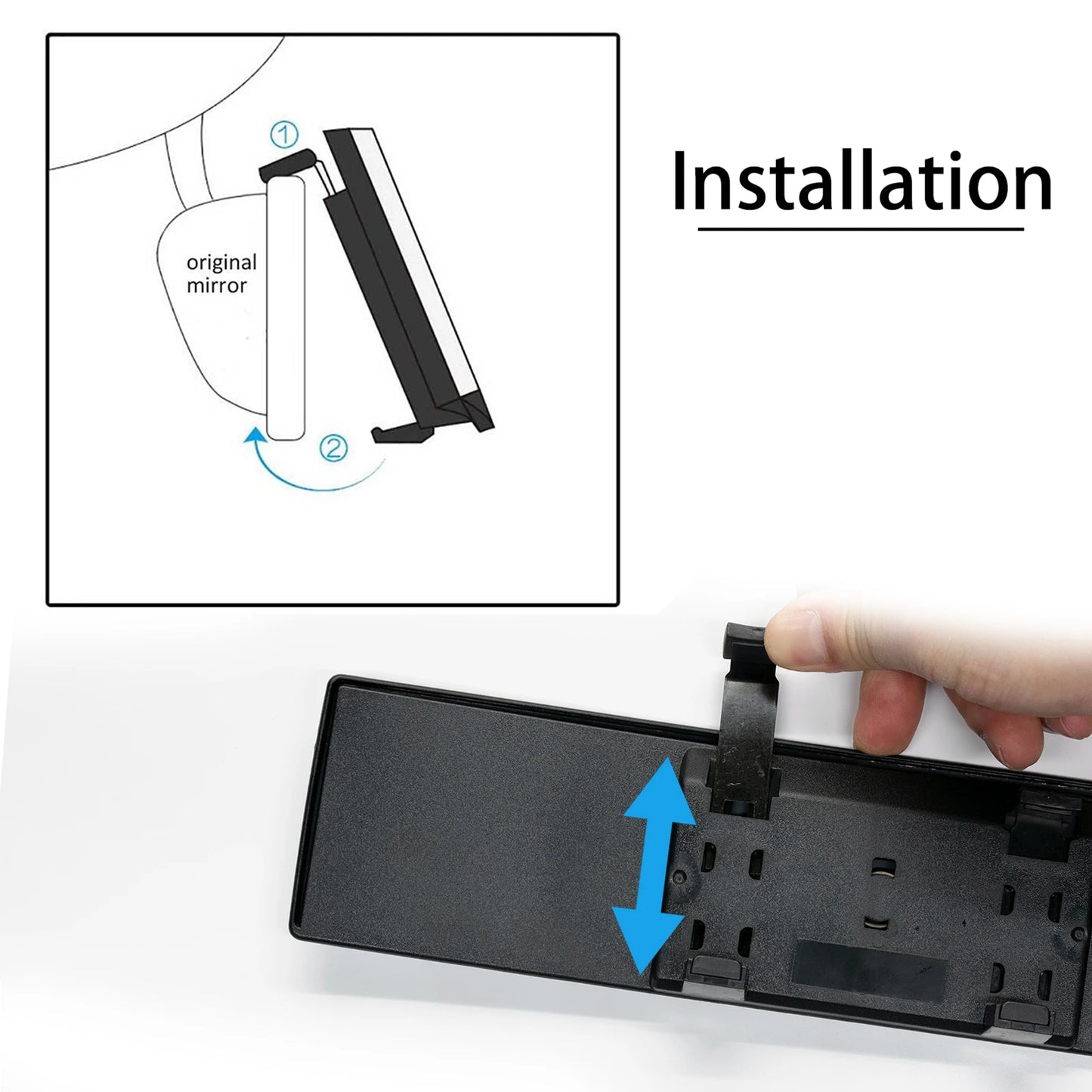 XUKEY Wide Angle Car Rearview Mirror Panoramic Anti Glare