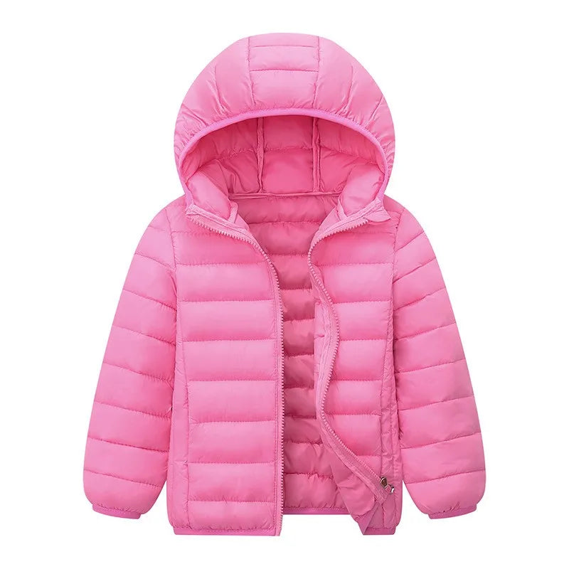 BOTEZAICN Kids Hooded Down Jacket Winter Outerwear Zipper Coat