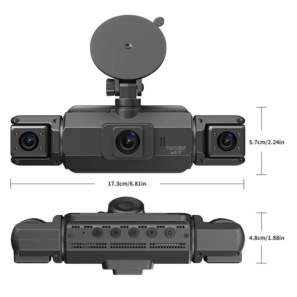 4K Dash Cam 4-Channel With WiFi Night Vision Loop Recording