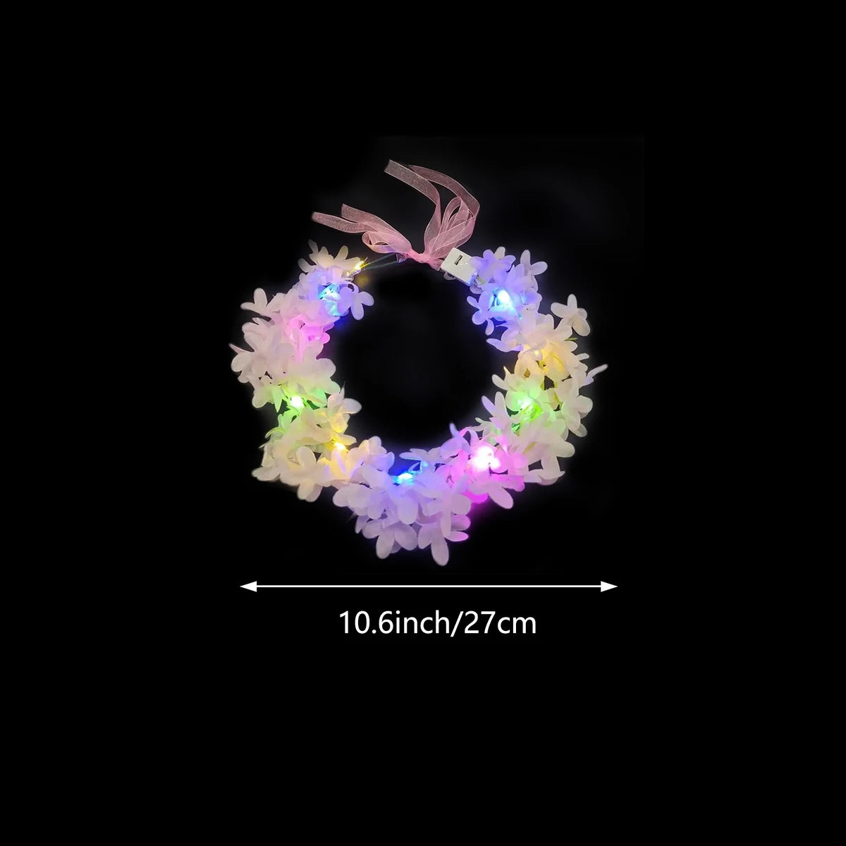 LED Light Up Flower Crown Glow Headband For Festivals