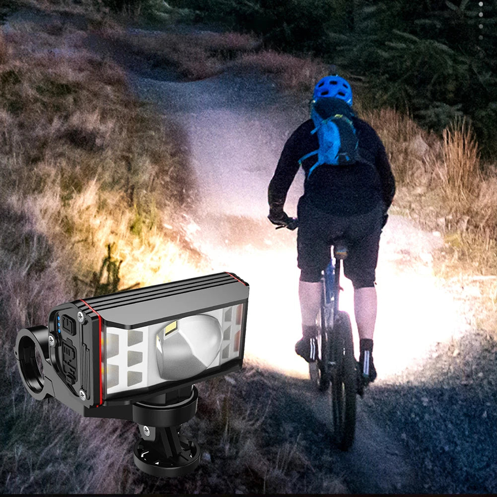 2600mAh 5200mAh LED Bike Handlebar Front Light USB Rechargeable Waterproof MTB Mountain Cycling Lamp For Night Riding