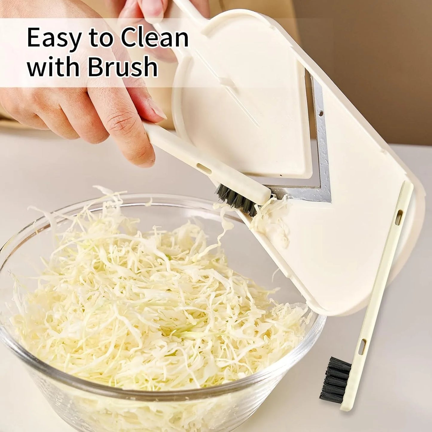 Handheld Slicer for Green Cabbage & Lettuce Fast Thin Salad Vegetable Cutter with Safe Grip Kitchen Gadget for Quick Prep