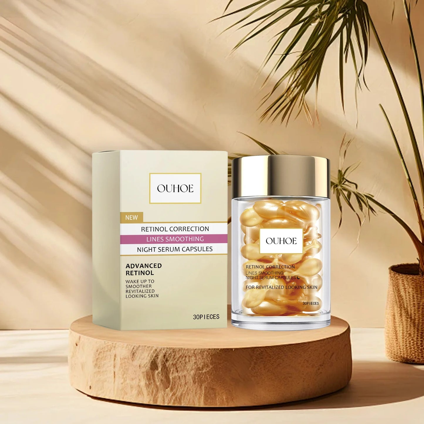 OUHOE Retinol Serum Facial Reduce Facial Wrinkles & Fine Lines Smoothing Hydrating Moisturize Skin Care Firm Anti-aging Essence