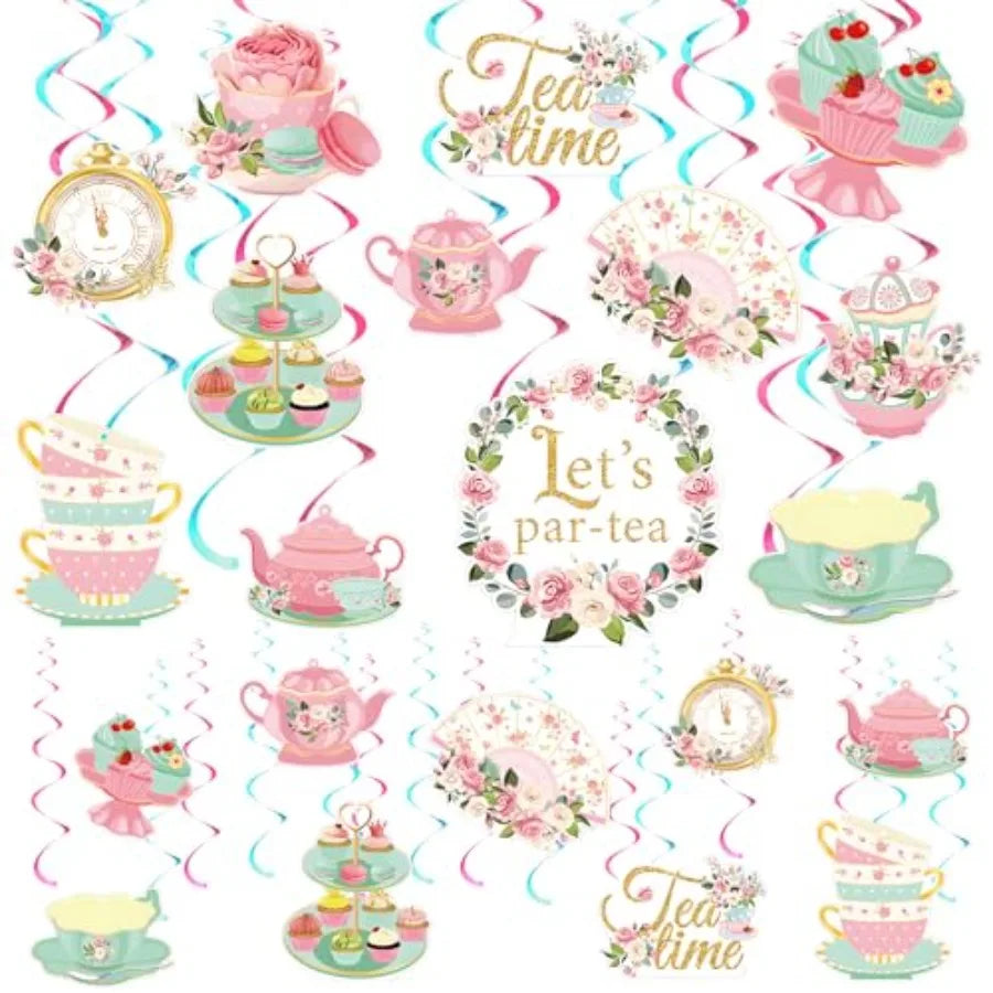 Floral Hanging Paper Swirls Ceiling Decor For Parties