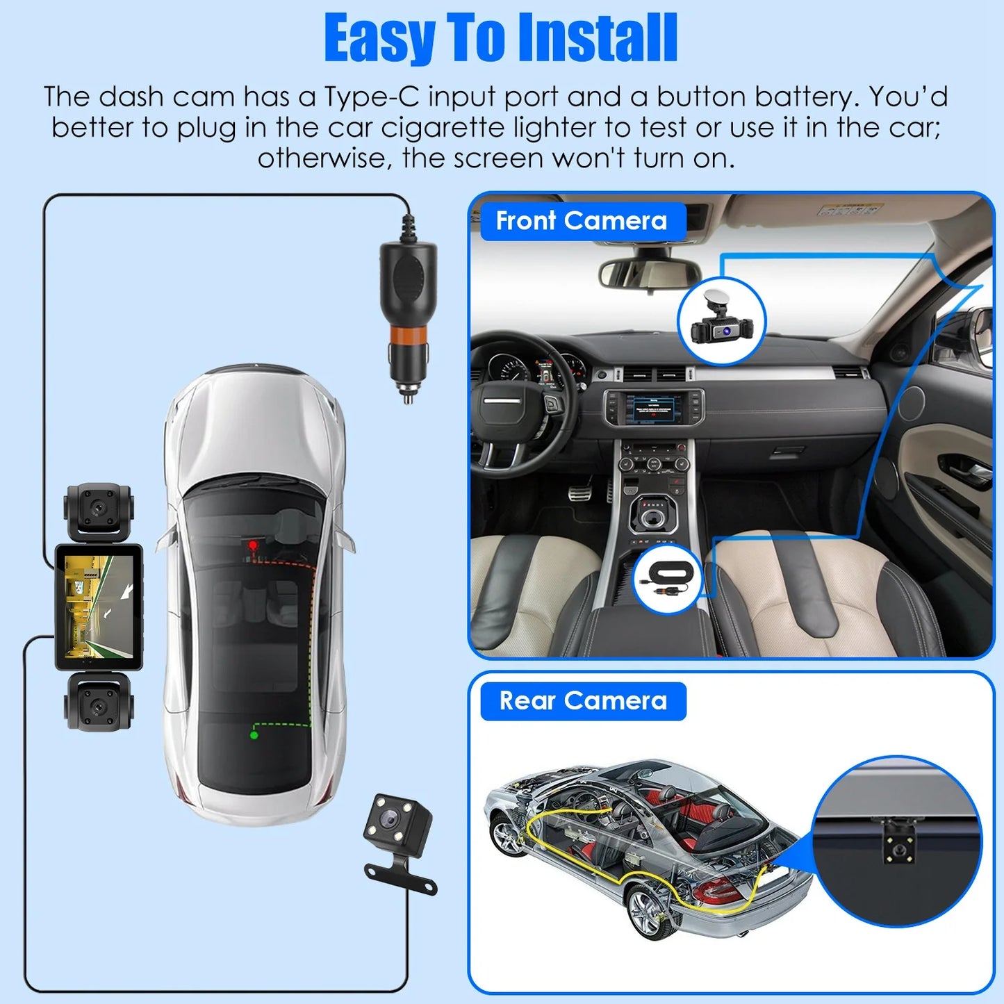 Four Channel 360 Dash Cam 1080P 720P 480P Night Vision