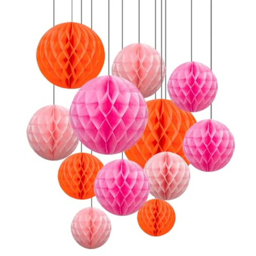 12Pcs 6" 10" Honeycomb Balls Decorations Hanging Tissue Paper Pom Poms for Birthday Wedding Party Decorations, Home Decor