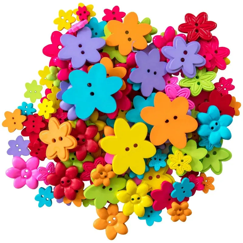 Value Flower Assorted Size Sew Thru Buttons, 31/2 Ounces