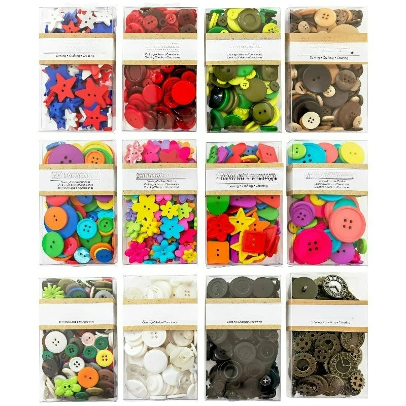 Value Flower Assorted Size Sew Thru Buttons, 31/2 Ounces