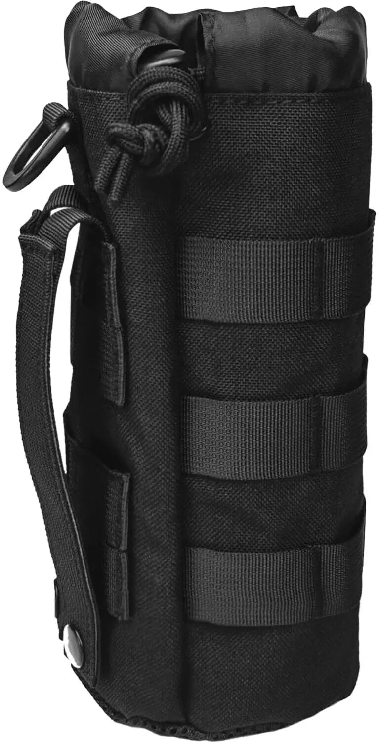 Molle Water Bottle Pouch Tactical Backpack Accessory Drawstring Mesh Bottom