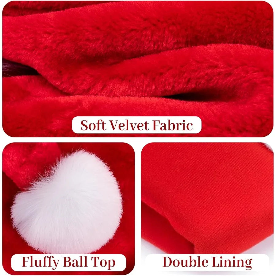 RJVW Baby Santa Hat Velvet Unisex Christmas Costume Accessory