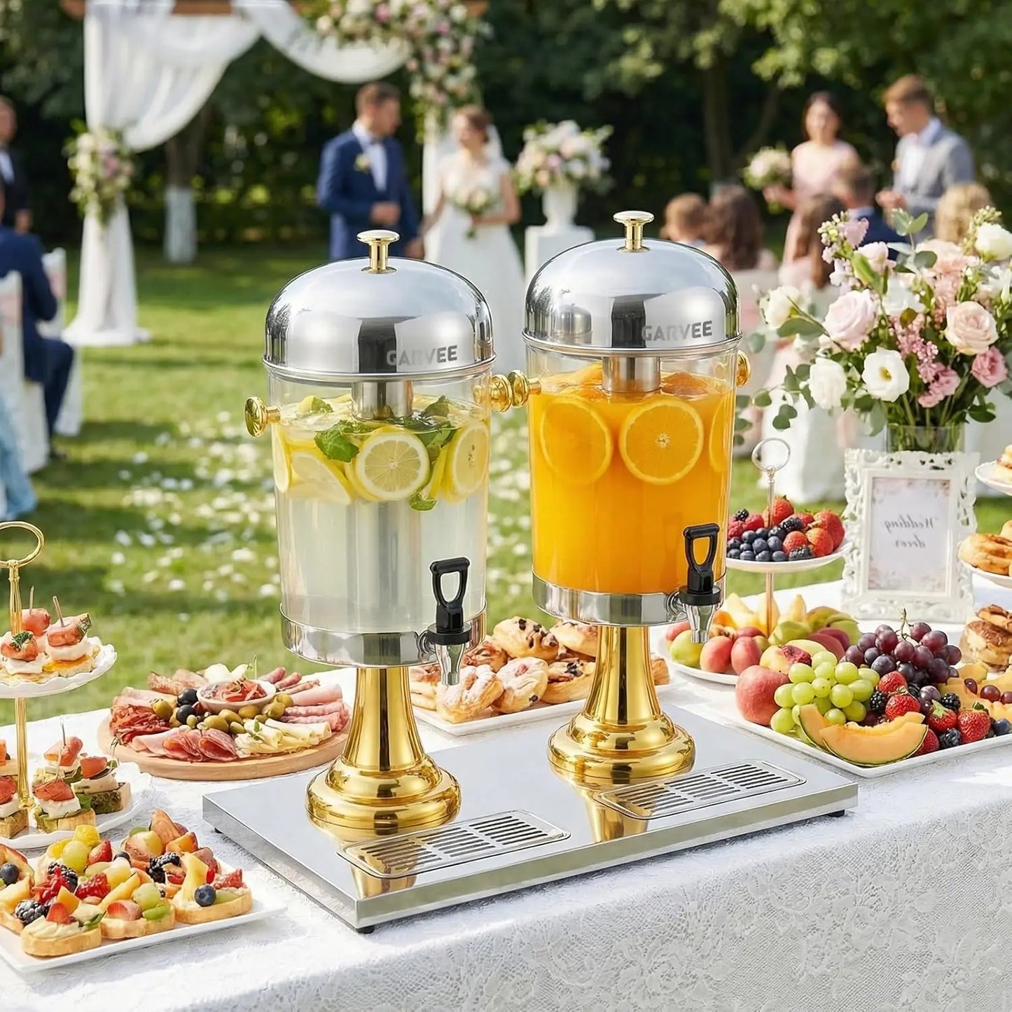 Tacleekii Commercial Stainless Steel Beverage Dispenser With Stand