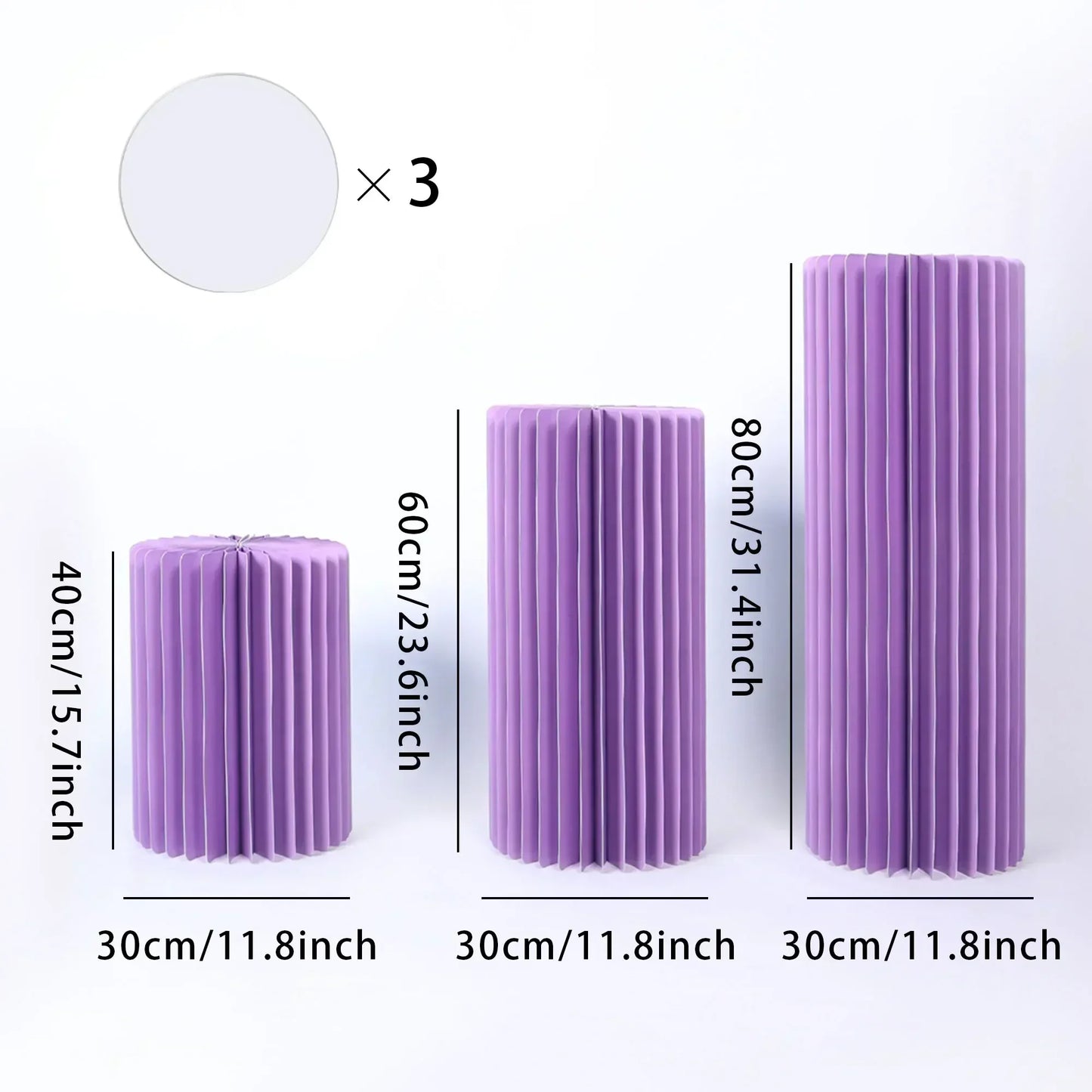 Foldable Paper Columns Cylinder Stands for Wedding and Party Decor