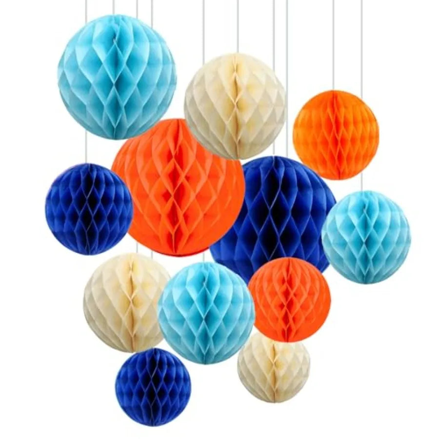 12Pcs 6" 10" Honeycomb Balls Decorations Hanging Tissue Paper Pom Poms for Birthday Wedding Party Decorations, Home Decor