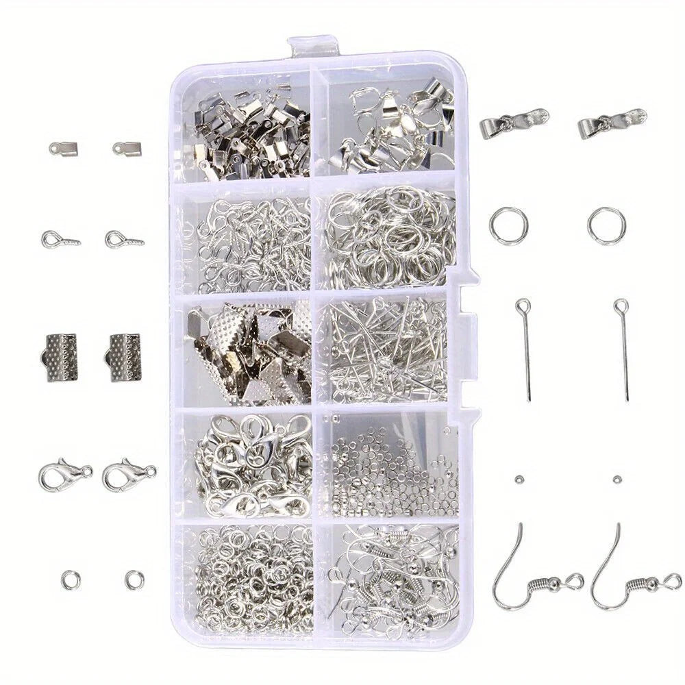 Jewelry Making Kit: Beading Tools, Craft Supplies for Silver Bead DIY