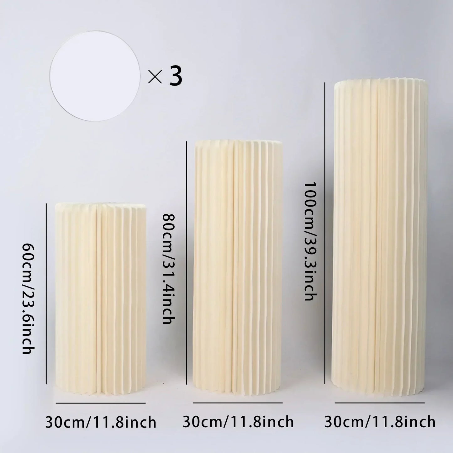 Foldable Paper Columns Cylinder Stands for Wedding and Party Decor