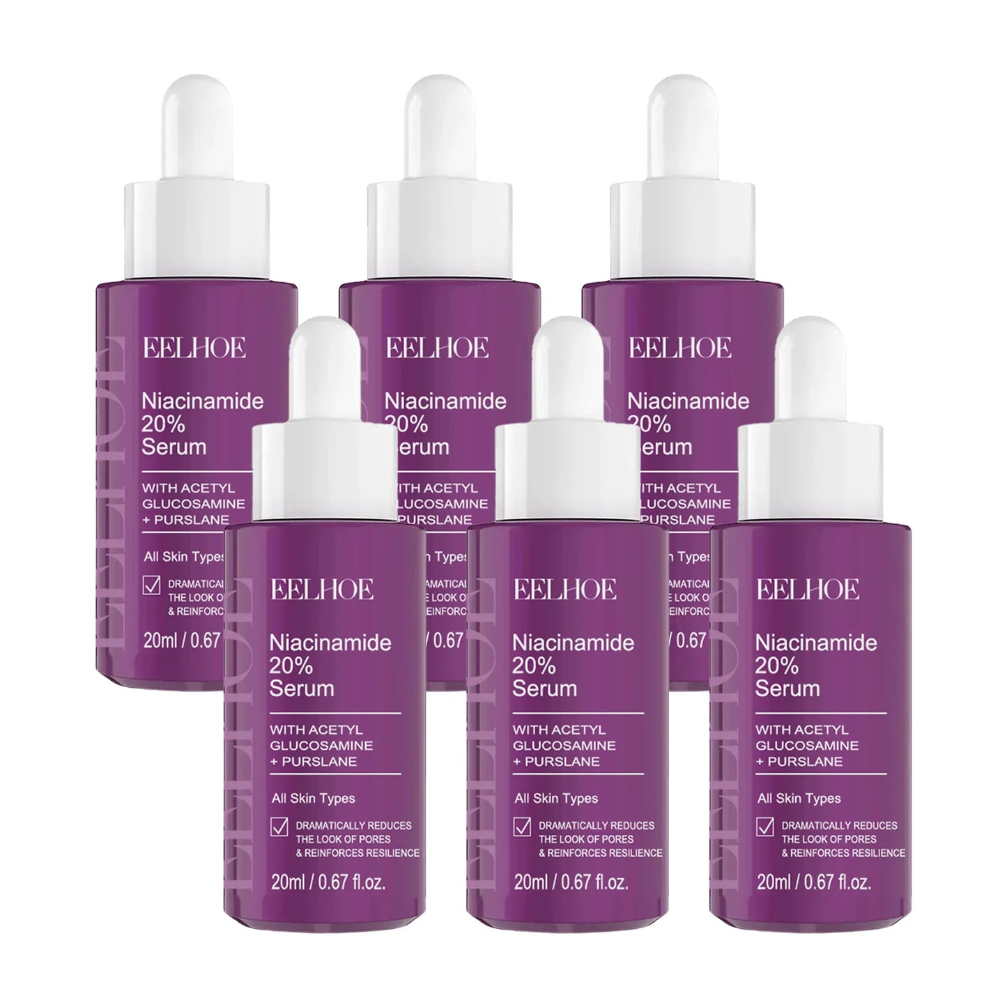EELHOE 20ml Niacinamide Moisturize Serum Nourishing Shrink Pores Inhibits Melanin Brightning Skin Firm Smooth for All Skin Types