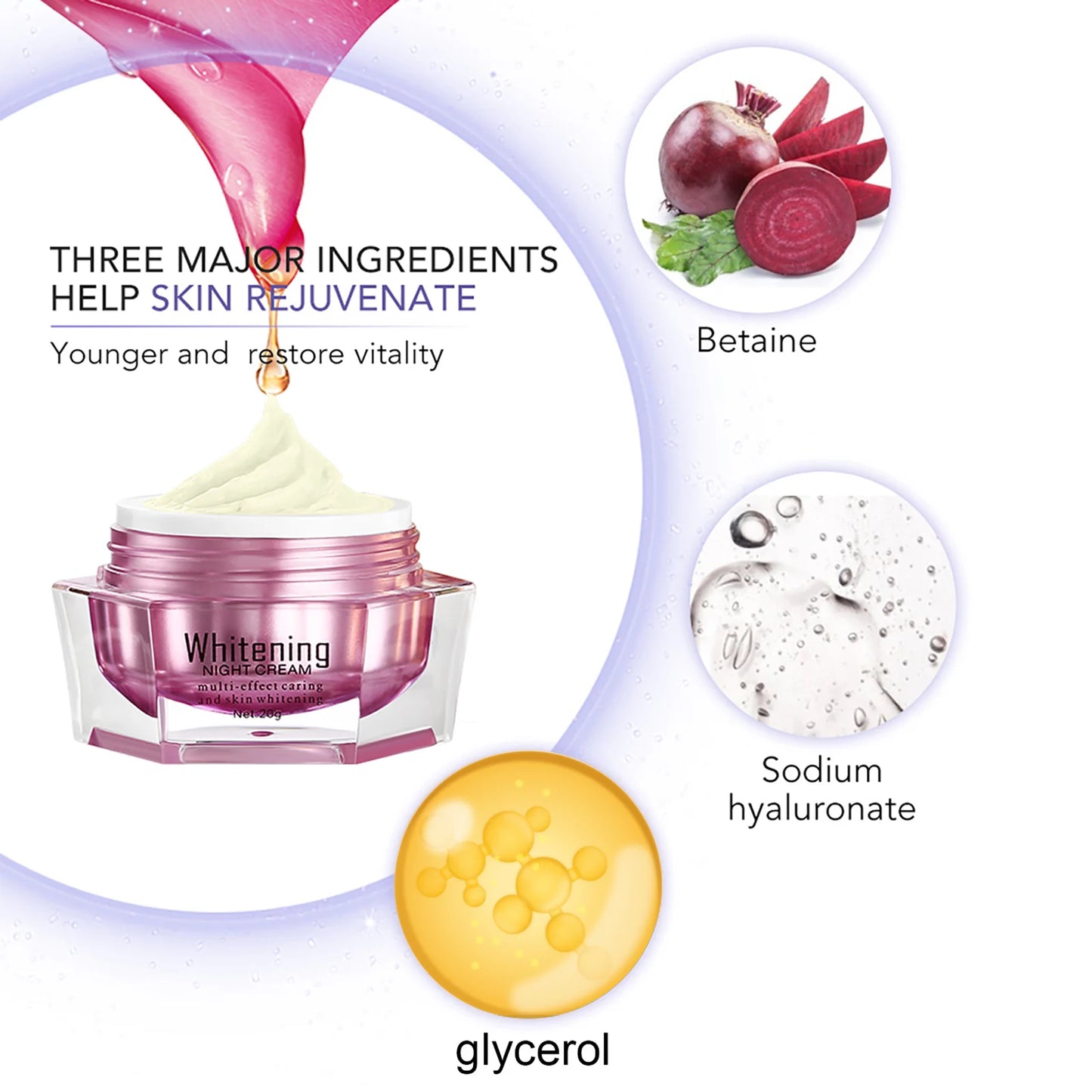 AILKE Whitening Anti-wrinkle Freckle Face Cream With Collagen Hyaluronic Acid Rose Skin Care Women Korean Facial Moisturizer Set
