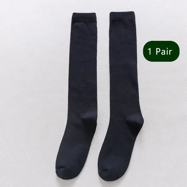 WHLYZ YWCN Men Cotton Knee High Business Socks For Dress