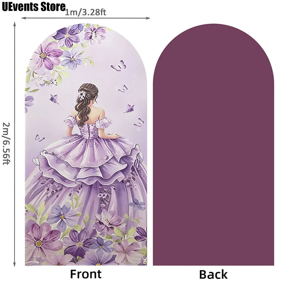 MicroPlush Double Sided Spandex Quinceanera Arch Backdrop Cover