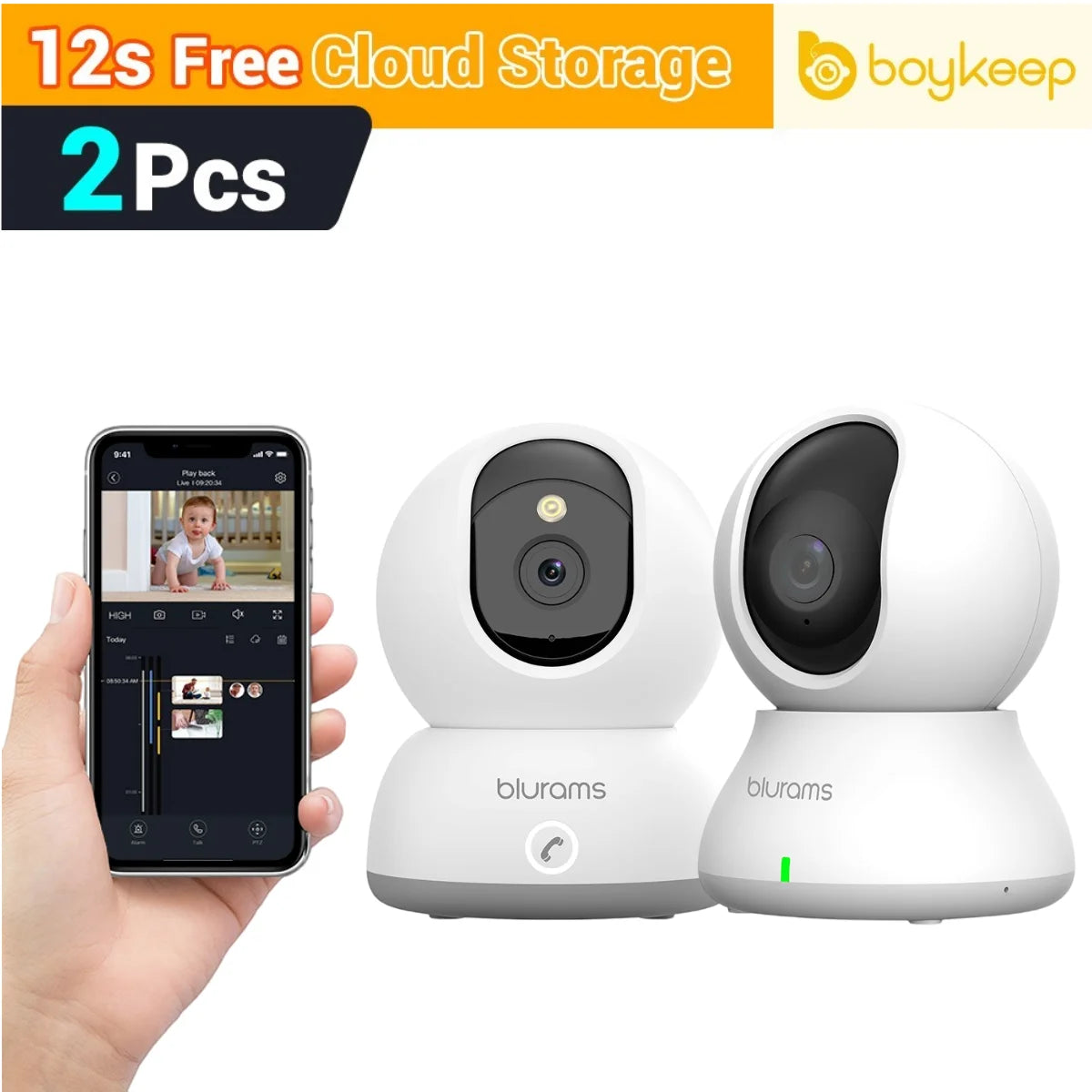 Blurams 2K Baby Monitor Camera Home Security With Motion