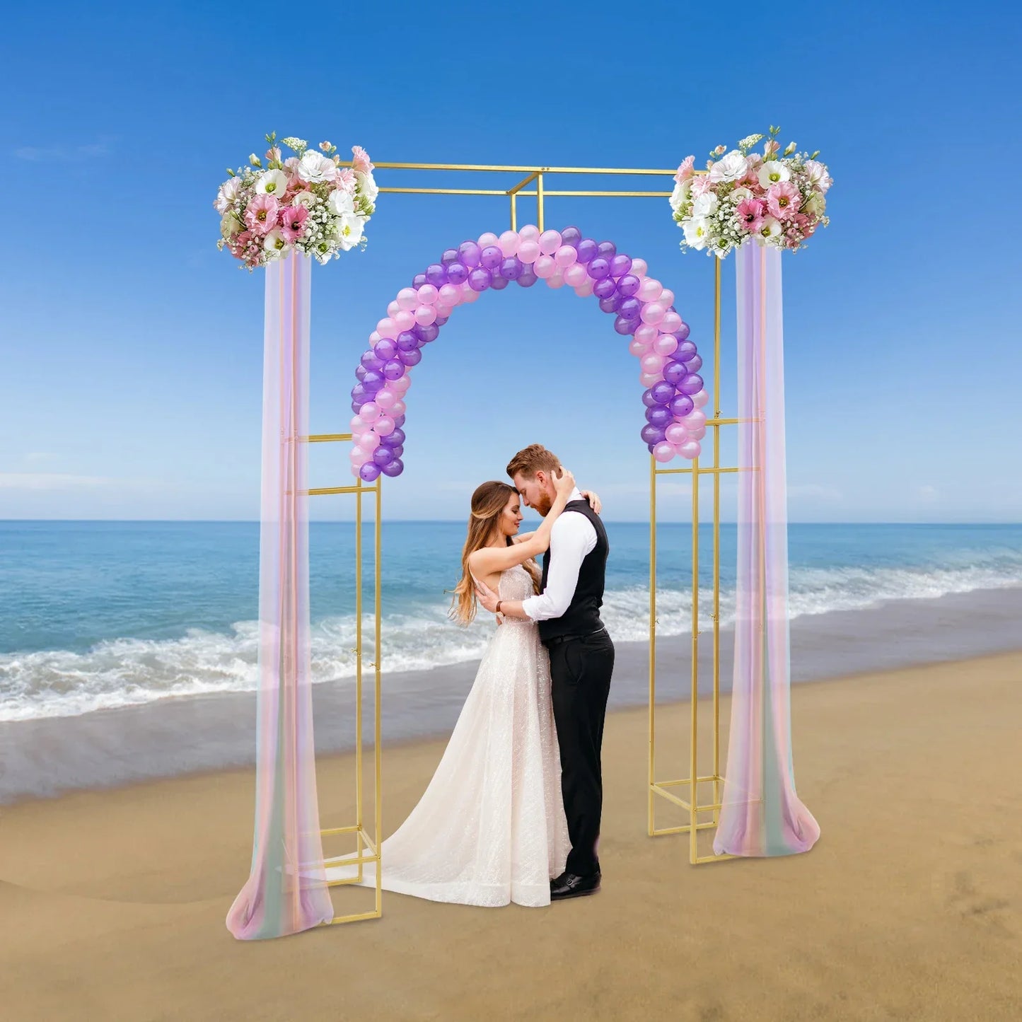 NONECN Metal Wedding Arch Stand For Balloon Arch Decorations