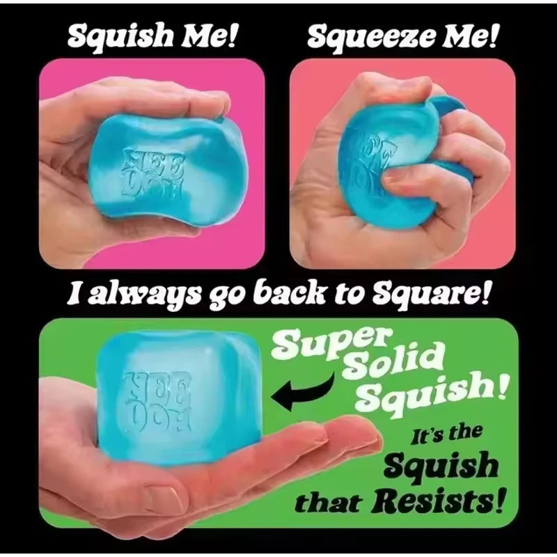Glittery Waterdrop Shaped Squishy Sensory Toy For Stress Relief