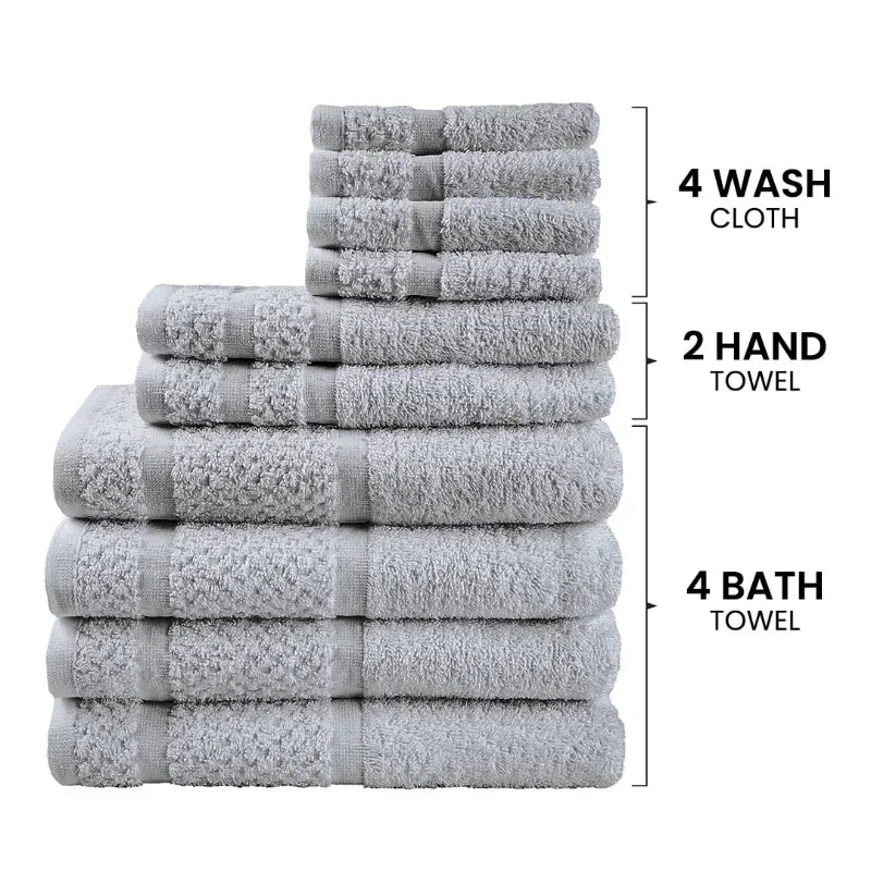 Guangdong 10 Piece Towel Set Ultra Soft Durable Cotton
