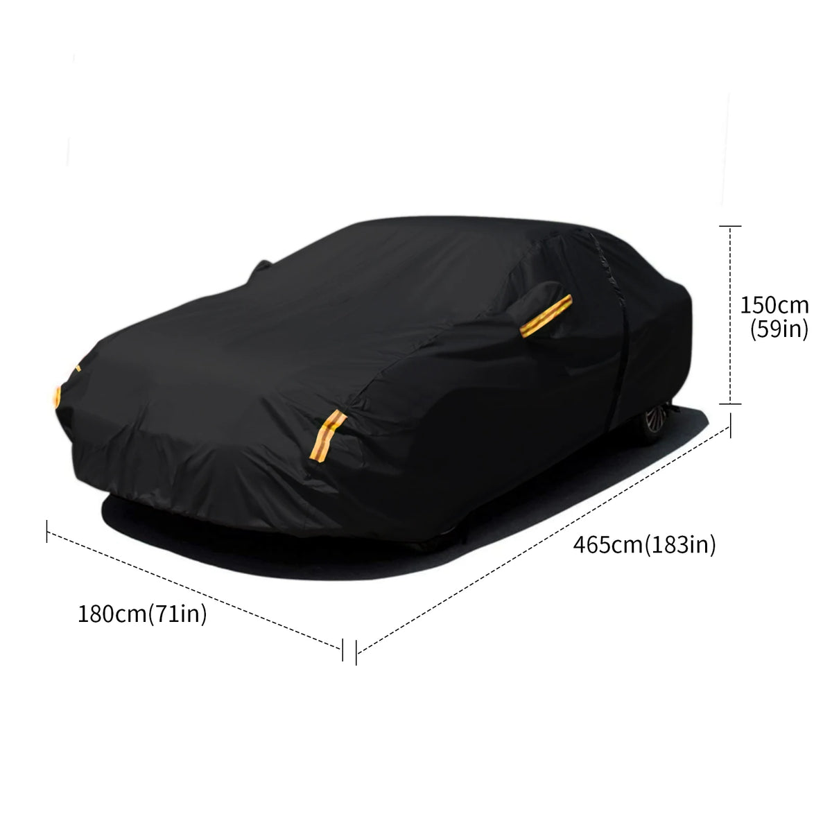 NEVERLAND Car Cover Outdoor Waterproof UV Snow Dust Resistant Black 210D Universal Auto Exterior Styling All Weather for Sedan 183''L X 70''W X 59''H