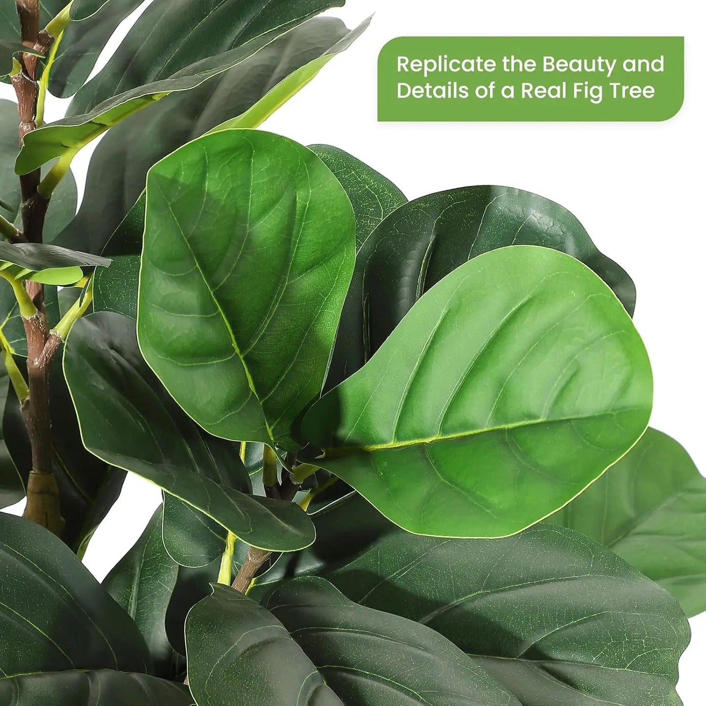 HiMISSCN Fiddle Leaf Fig Tree With Pot Artificial Plant