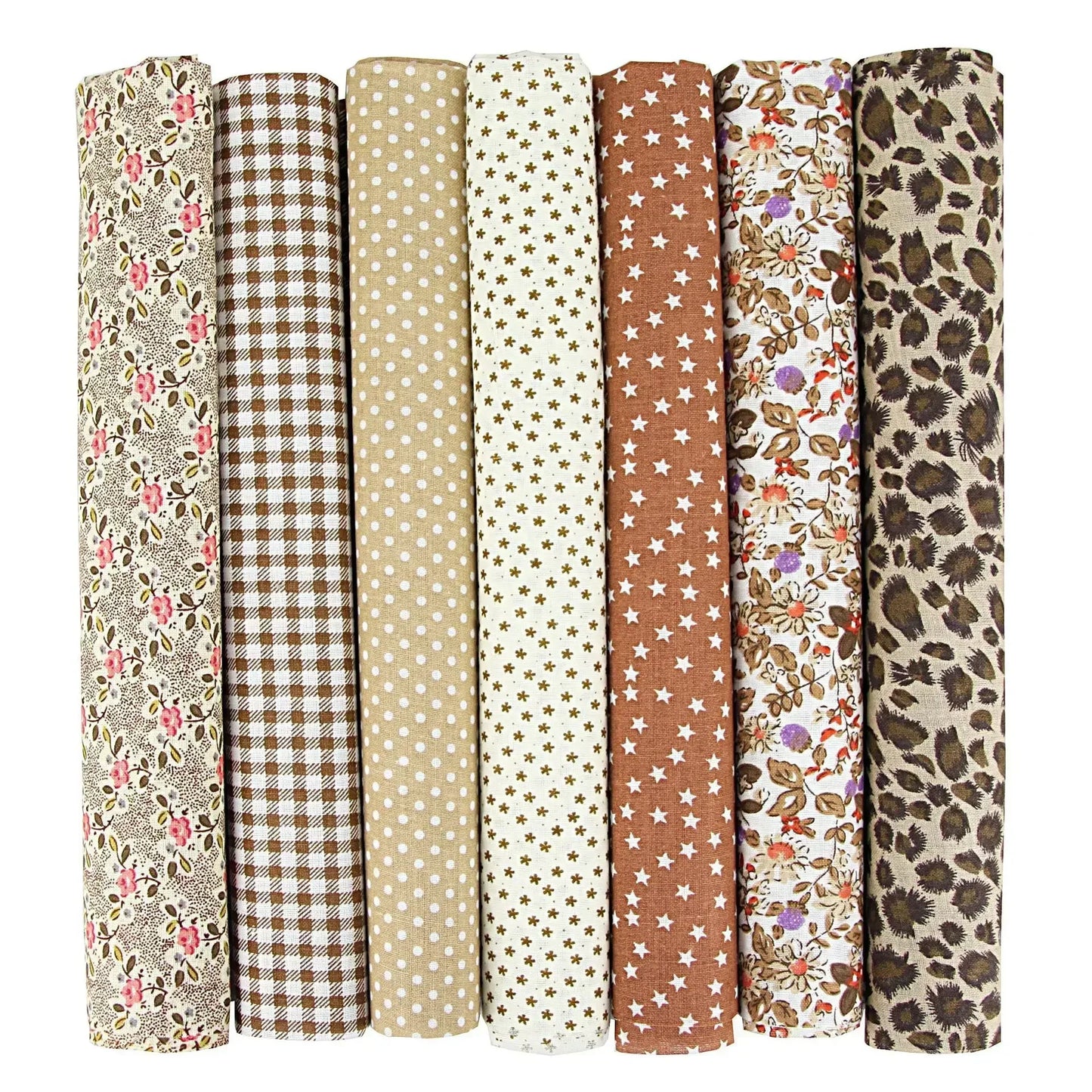 7Pcs 25x25cm Printed Cotton Fabric for Sewing Quilting Fabrics for Patchwork Needlework DIY Handmade Accessories