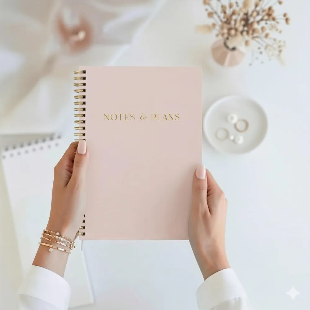 Daily Planner & Notebook with Hourly Schedule, Aesthetic Spiral To-Do List Notepad for Organizing Tasks, Stylish School Office Supplies