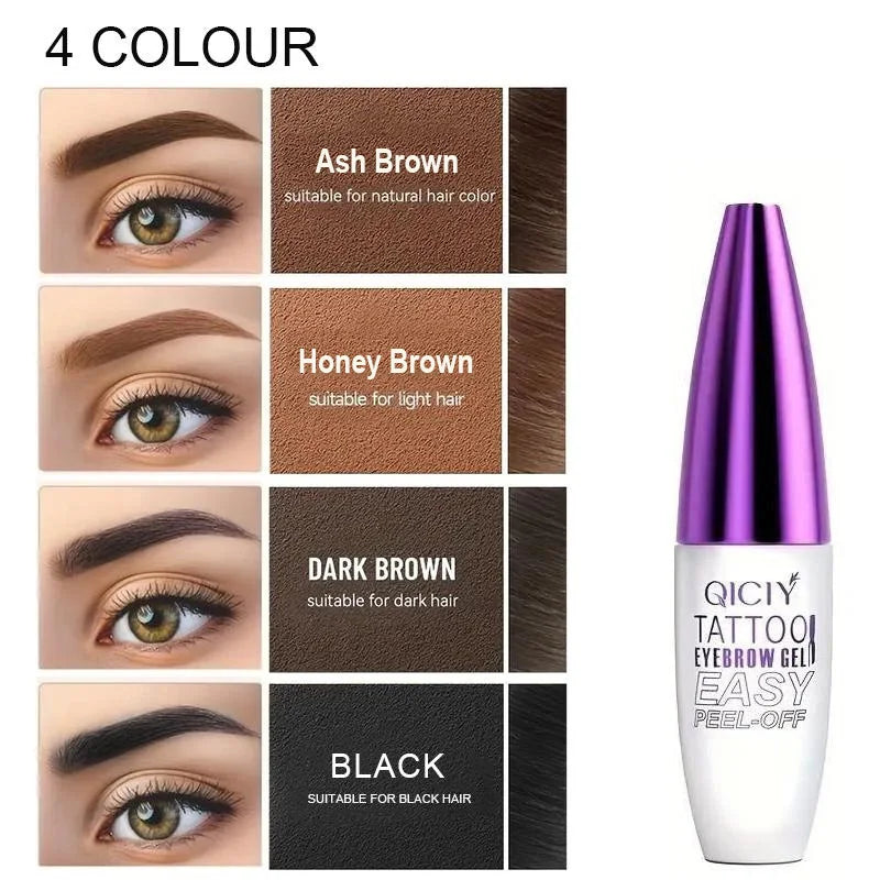 Waterproof Peel Off Eyebrow Tint Gel 10g Long Lasting Brow Makeup Natural Look Smudge Proof Easy Peel Brow Gel 4 Colors for Daily Party Festival Gift