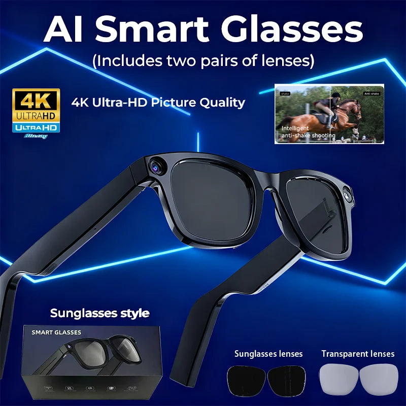 AI Smart Glasses With 4K Camera And Translator Bluetooth 5.3