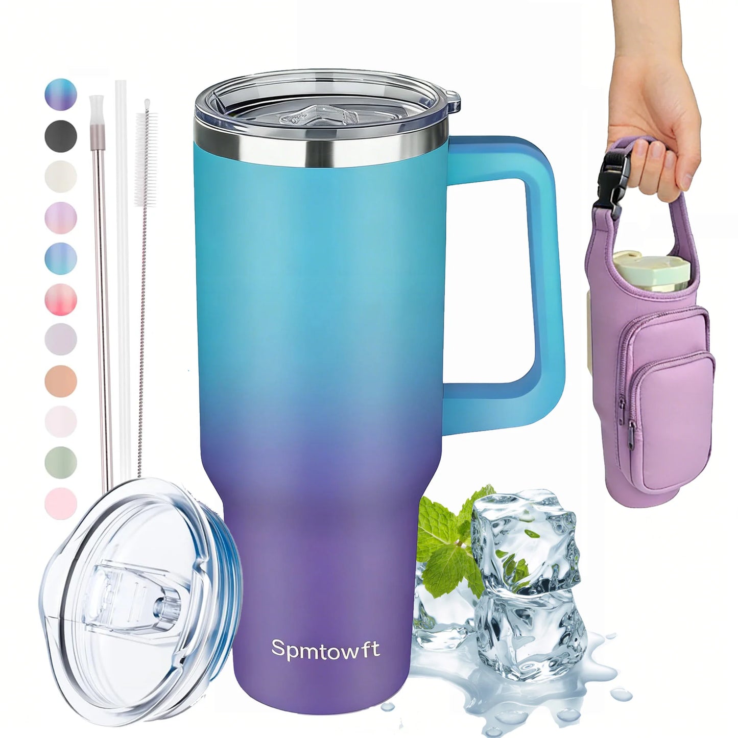 Double Wall Stainless Steel Insulated Tumbler With Handle
