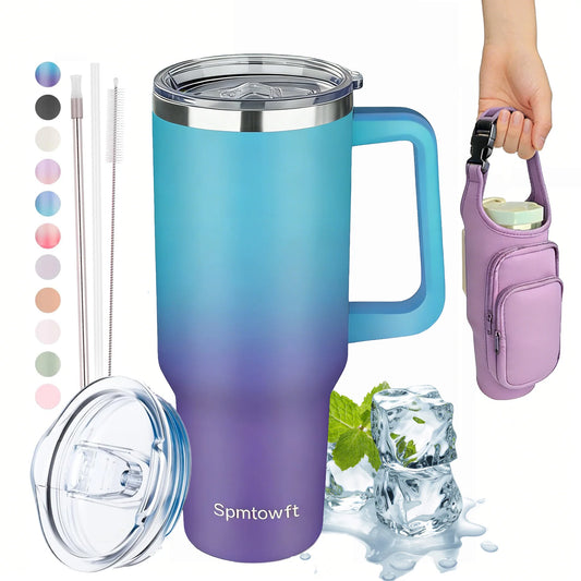 Double Wall Stainless Steel Insulated Tumbler With Handle