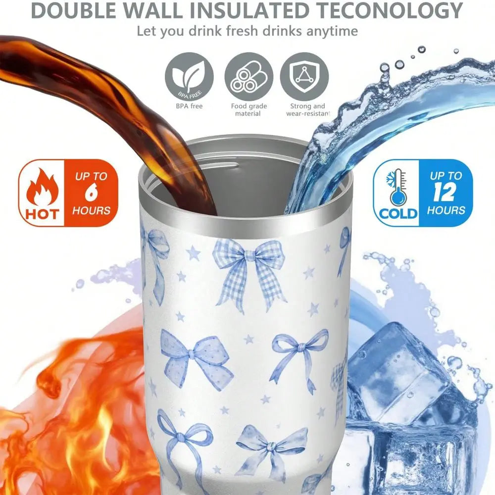 Stainless Steel Insulated Coffee Tumbler With Lid And Straw