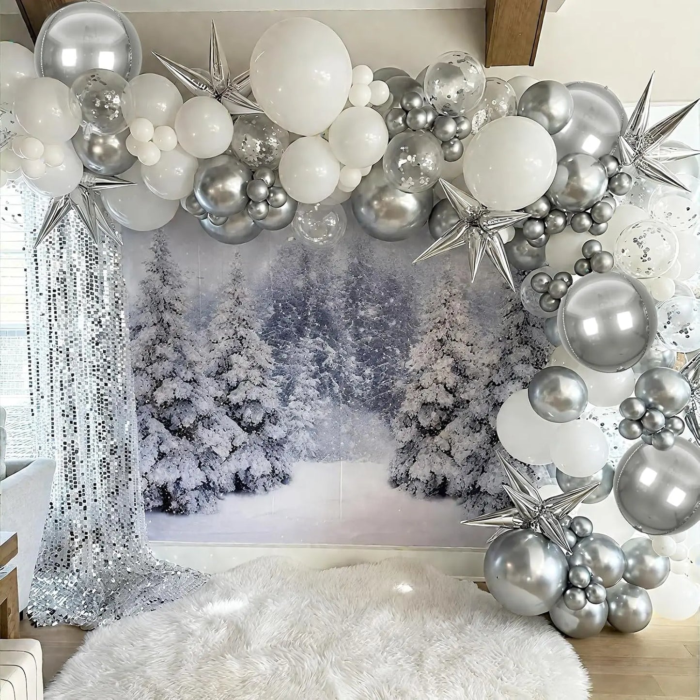 100 Piece Latex Balloon Decoration Set With Star Arch