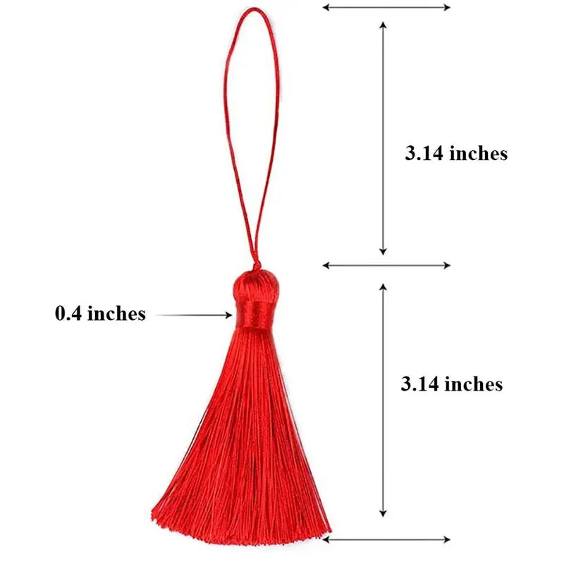 2/5/10Pcs 16cm Chunky Tassels Soft Elegant Handmade Silky Floss Tassels with Cord Loop Chinese Knot Tassels for Jewelry Making