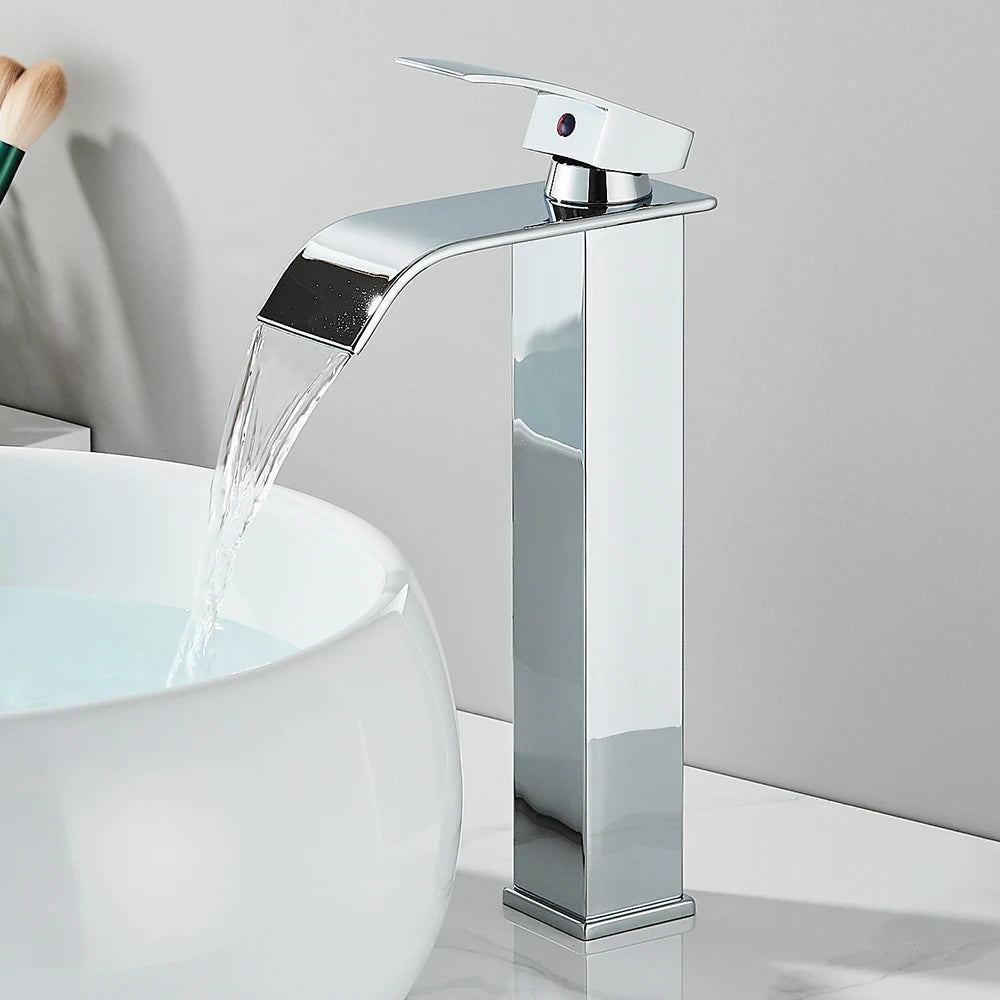 Rozin Basin Faucet Deck Mounted Single Lever Waterfall Tap