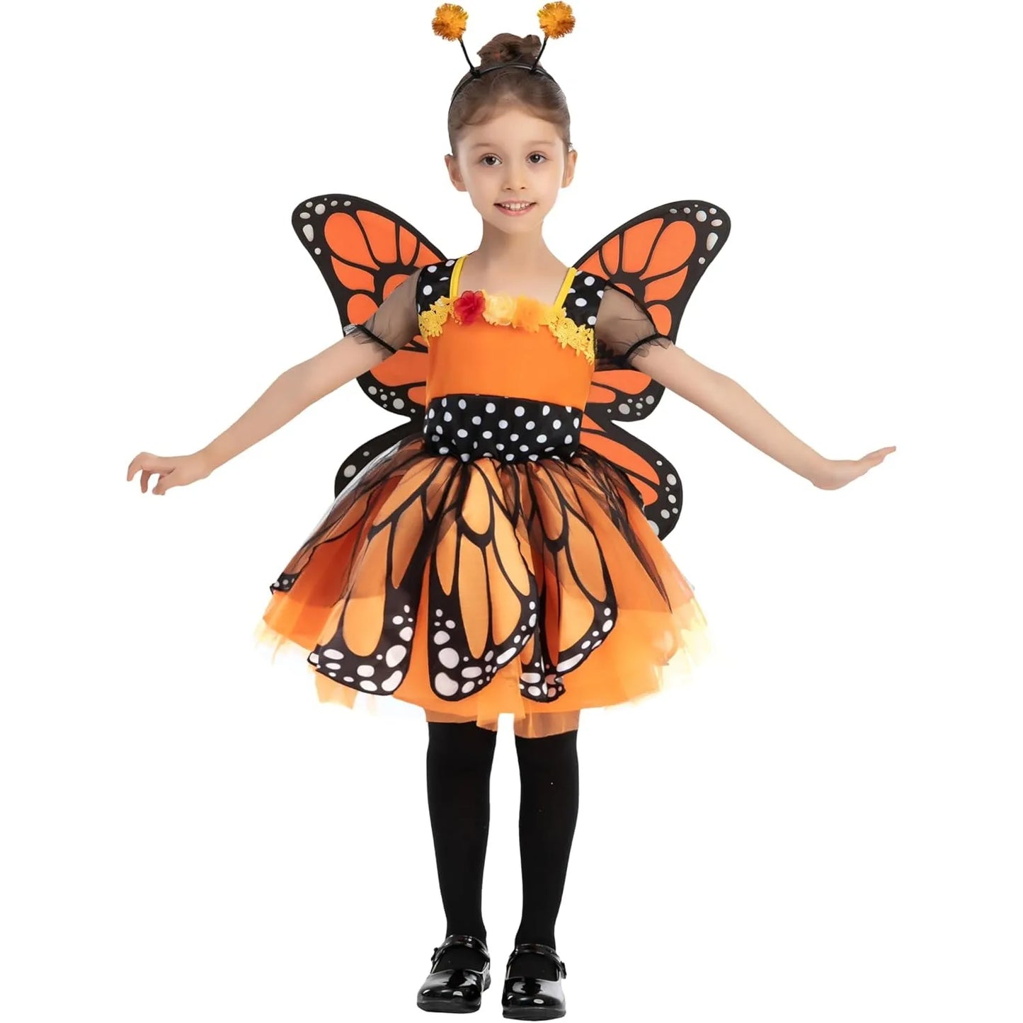 Joyfy Butterfly Costume for Girls With Wings and Headband