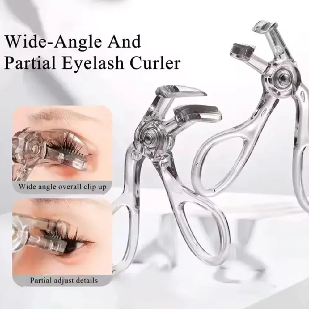 Dual-Type Eyelash Curler with Comb – Wide & Partial Clip Options, Waterproof, Long-Lasting, Natural Curl, Unisex Certified