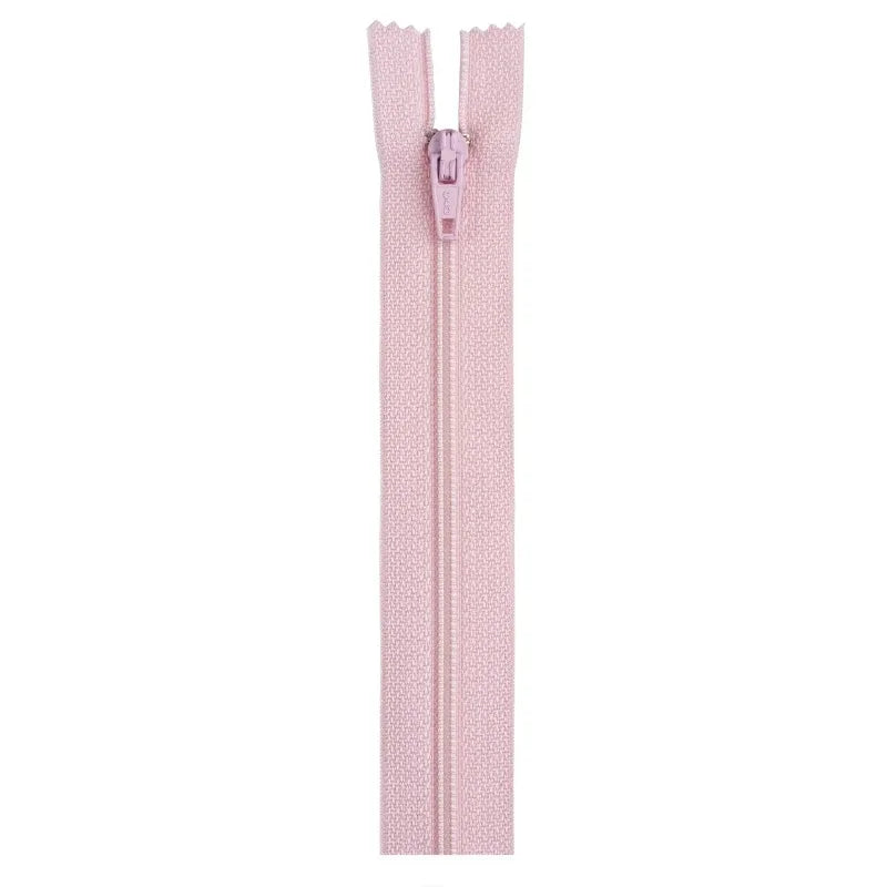 Polyester 22" All Purpose Light Pink Sewing Zipper, 1 Each