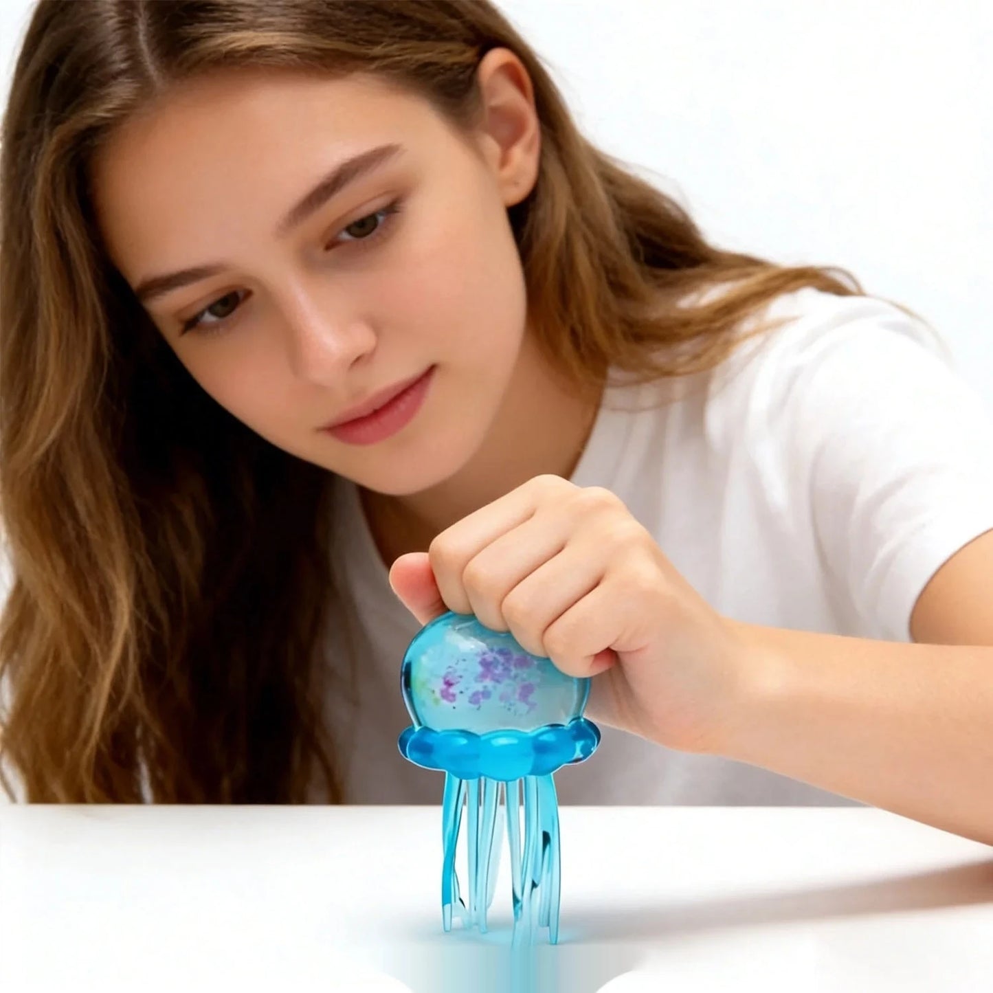 Confirmed Needoh Fuzz Ball Jellyfish Squishy Blind Box Series Various Colors Cute Jellyfish Modeling Stress Relief Relax Fun Toy