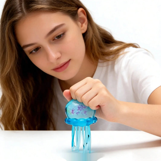 Confirmed Needoh Fuzz Ball Jellyfish Squishy Blind Box Series Various Colors Cute Jellyfish Modeling Stress Relief Relax Fun Toy