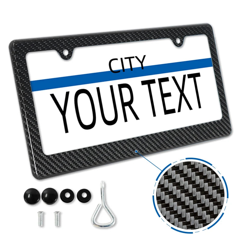 Universal US Standard Size Carbon Fiber Car License Plate Frame Cover Holder 16*32CM License Plate Frame Protection Parts