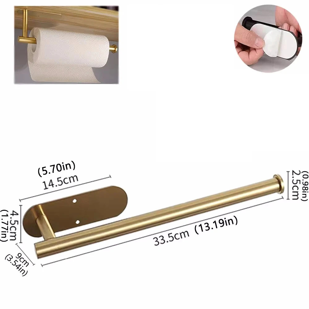 Paper Towel Holder Adhesive Wall Mount Kitchen Organizer