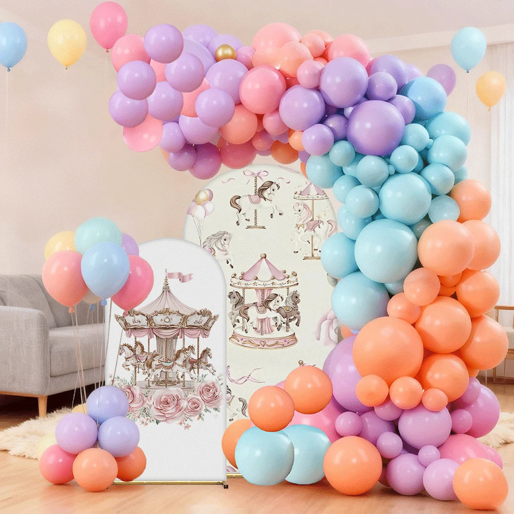 Carousel Theme Arch Backdrop For Kids Birthday Parties