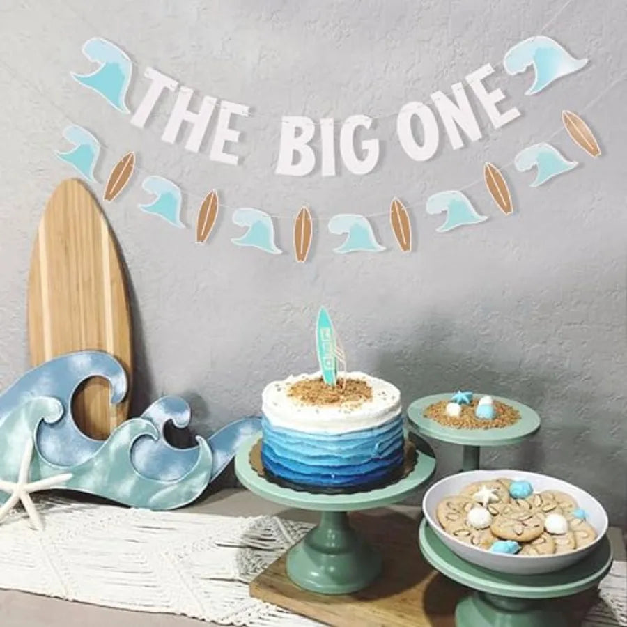 Classic Wave Party Banner For Beach Birthday Celebration