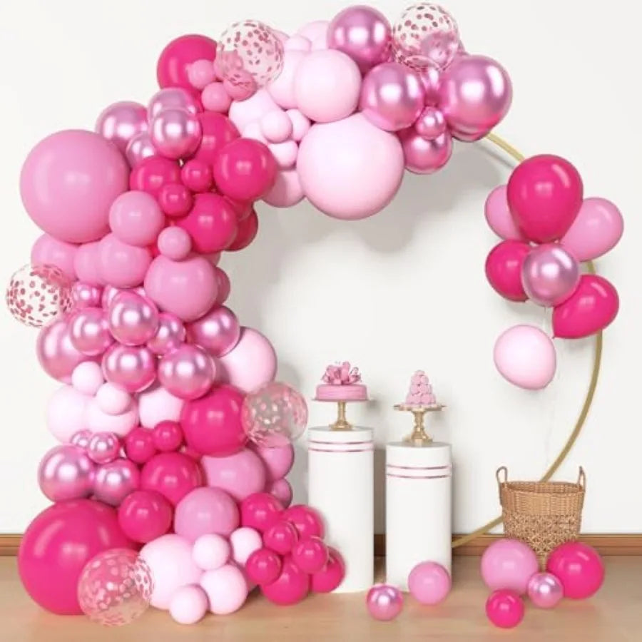 153pcs Balloon Garland Arch Kit, Different Sizes 18 12 10 5 inch Latex Metallic Confetti Gold Balloons Baptism Birthday Boho Ba